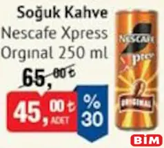 NESCAFE XPRESS ORİGİNAL SOĞUK KAHVE 250 ML